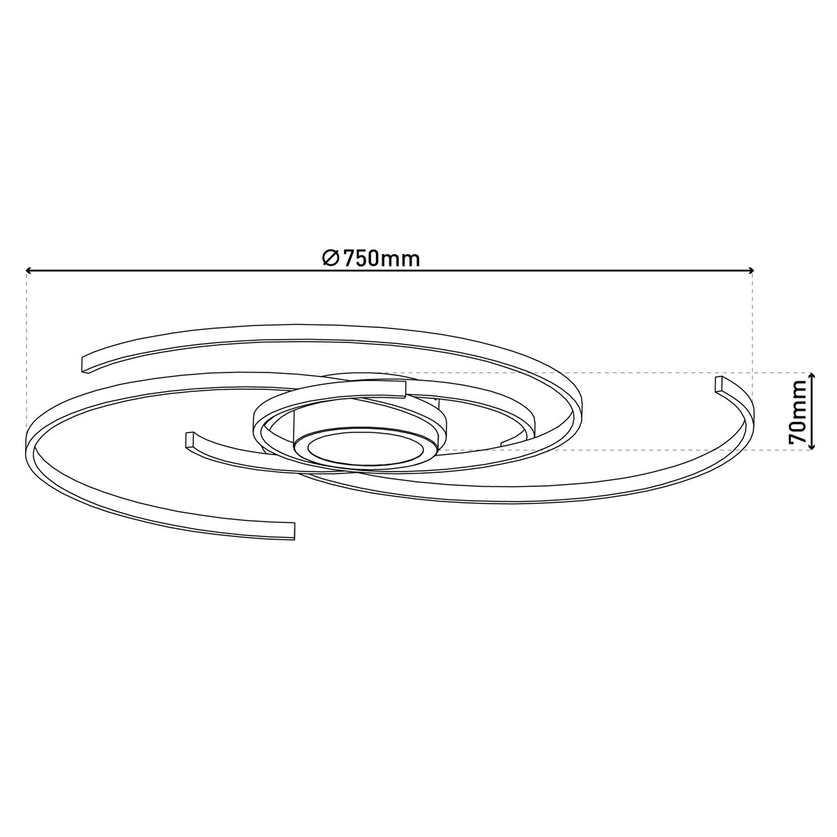 Naeve LED DL Radon Metall/KSstahl-blank LxBxH 75x75x6cm dimmbar Bild 12