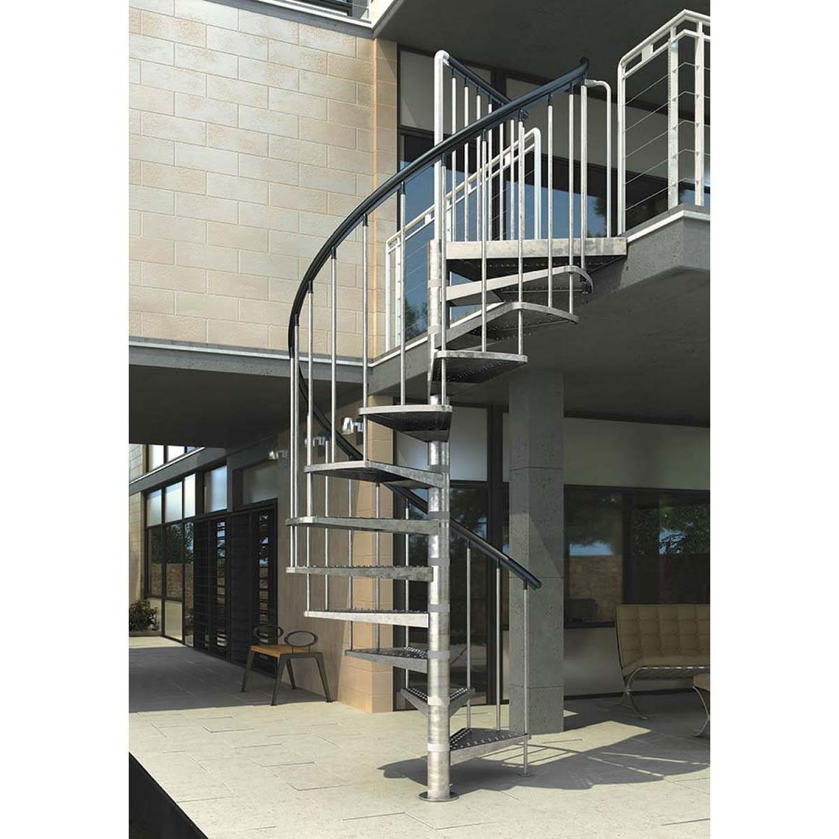 Dolle Außenspindeltreppe Gardenspin komplett feuerverzinkt Durchmesser 155 cm