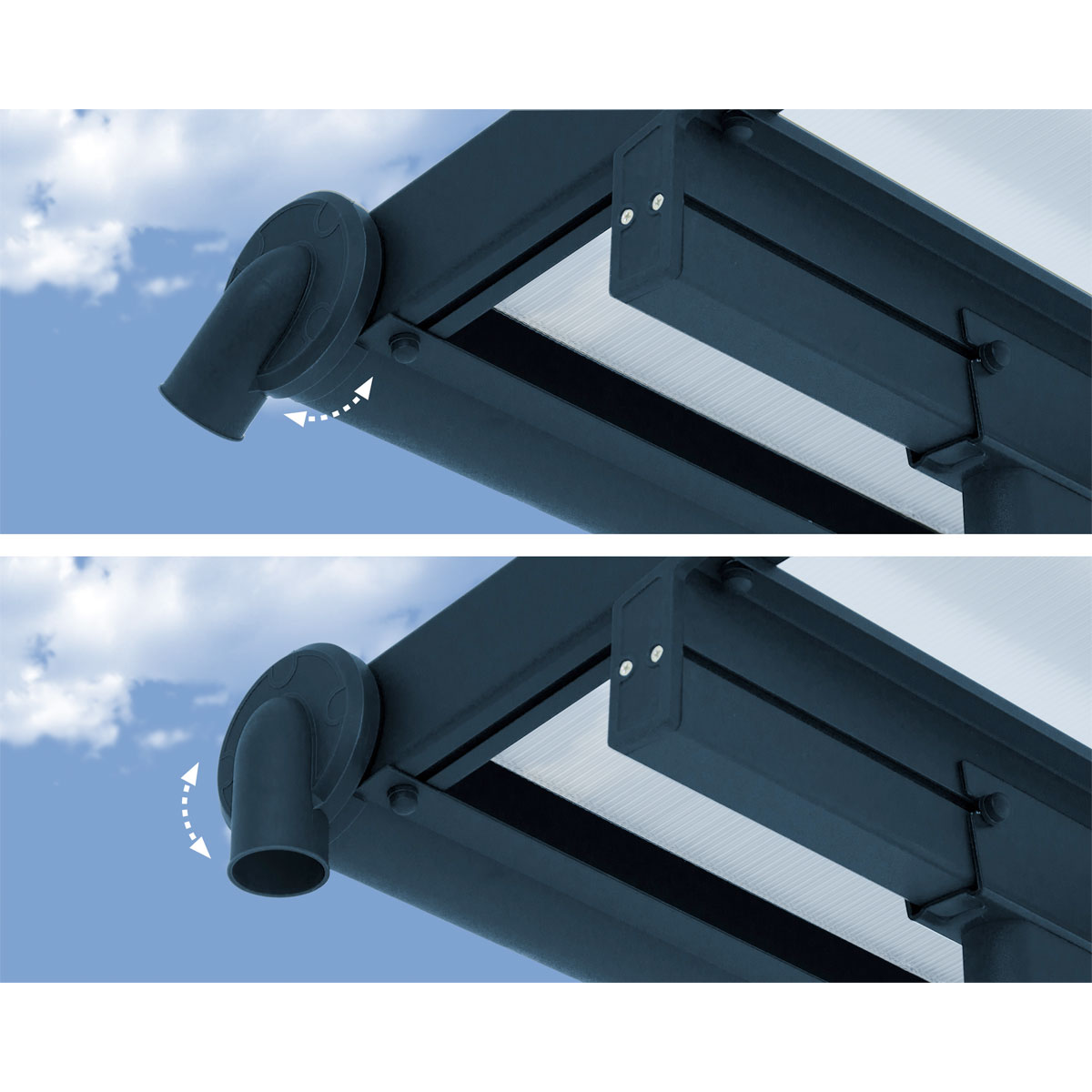 Palram Canopia Sierra Alu Terrassenüberdachung Polycarbonat 3x9 m grau Bild 4