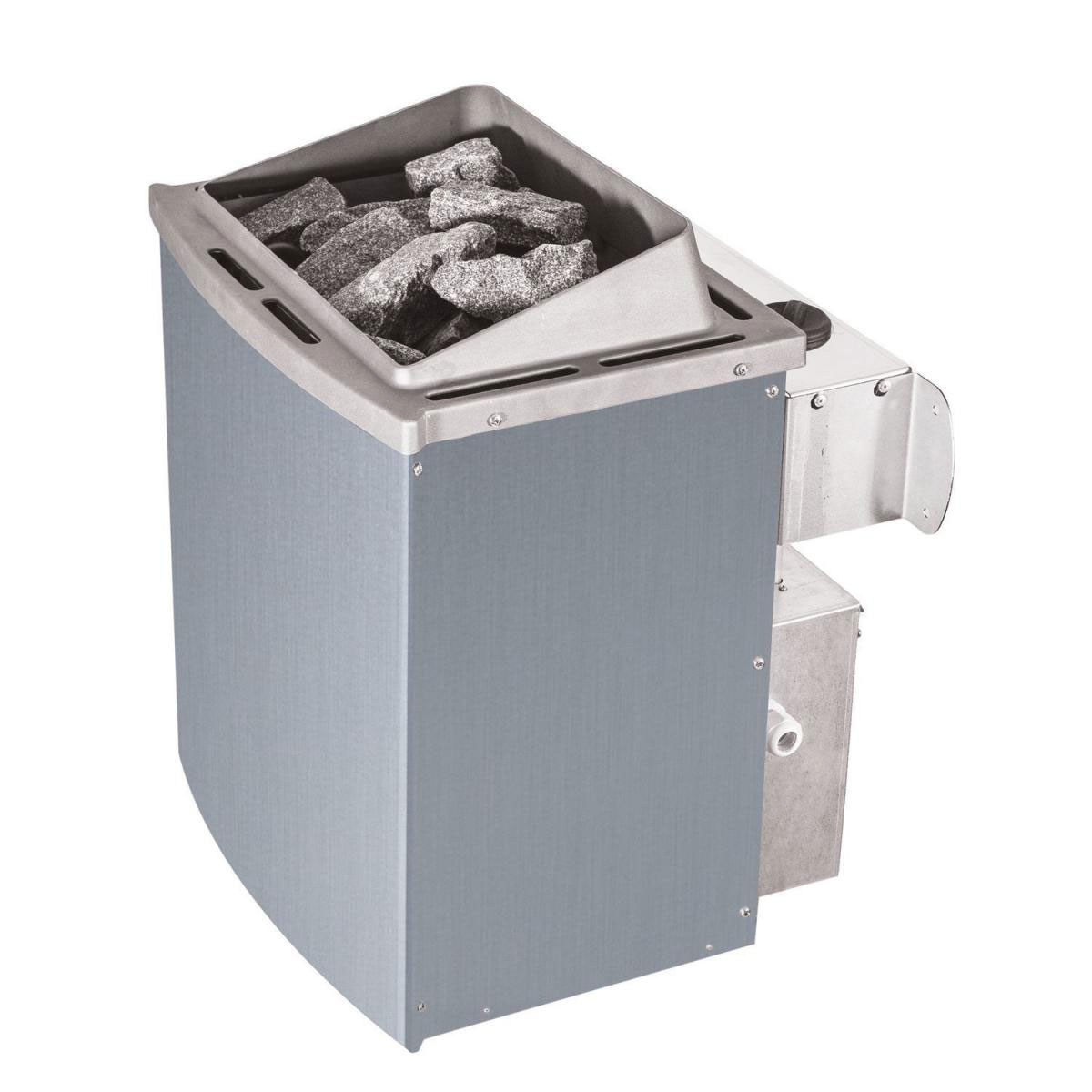 Karibu Sauna Mojave Fronteinstieg 9 kW Ofen integr Strg kein Kranz Klarglas-Tür Bild 2