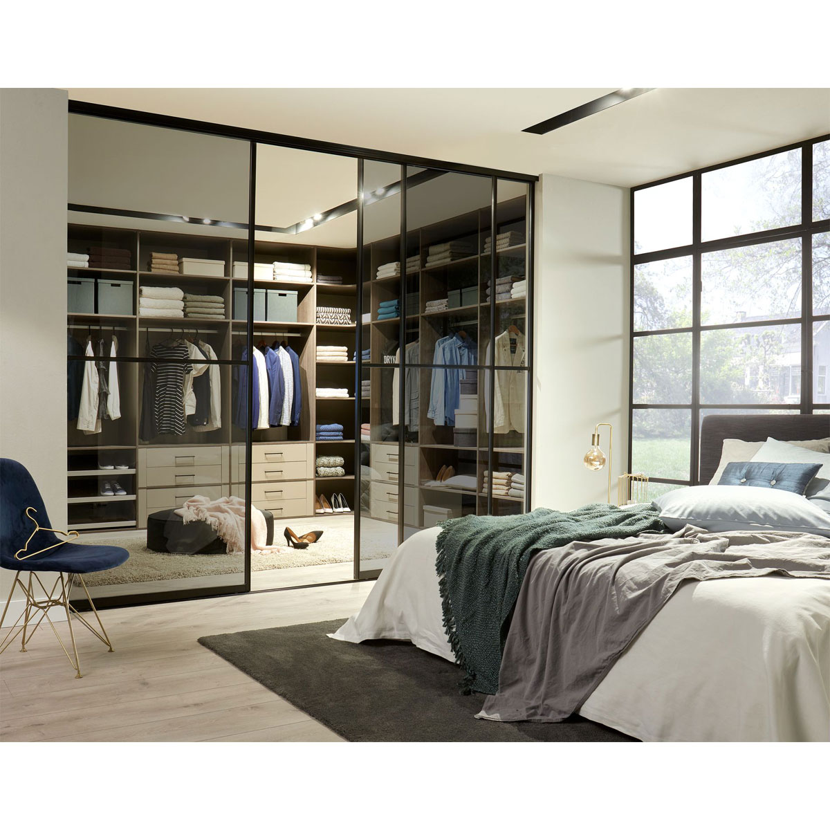 Hibitaro  Studio-Schiebetür mit Aluminiumrahmen auf Maß als Schrank- / Nischentür Bild 4