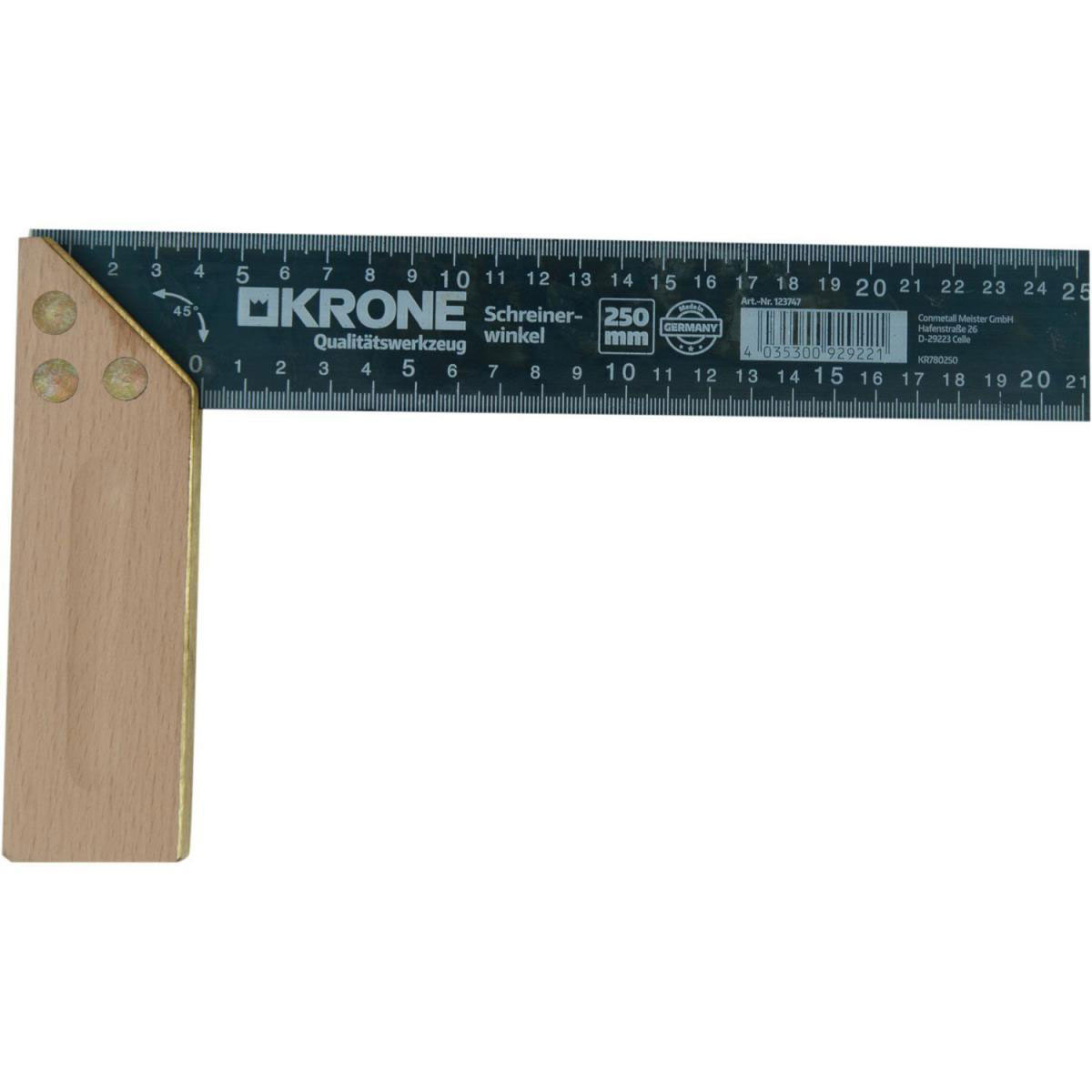 Krone Schreinerwinkel 250 mm Holz