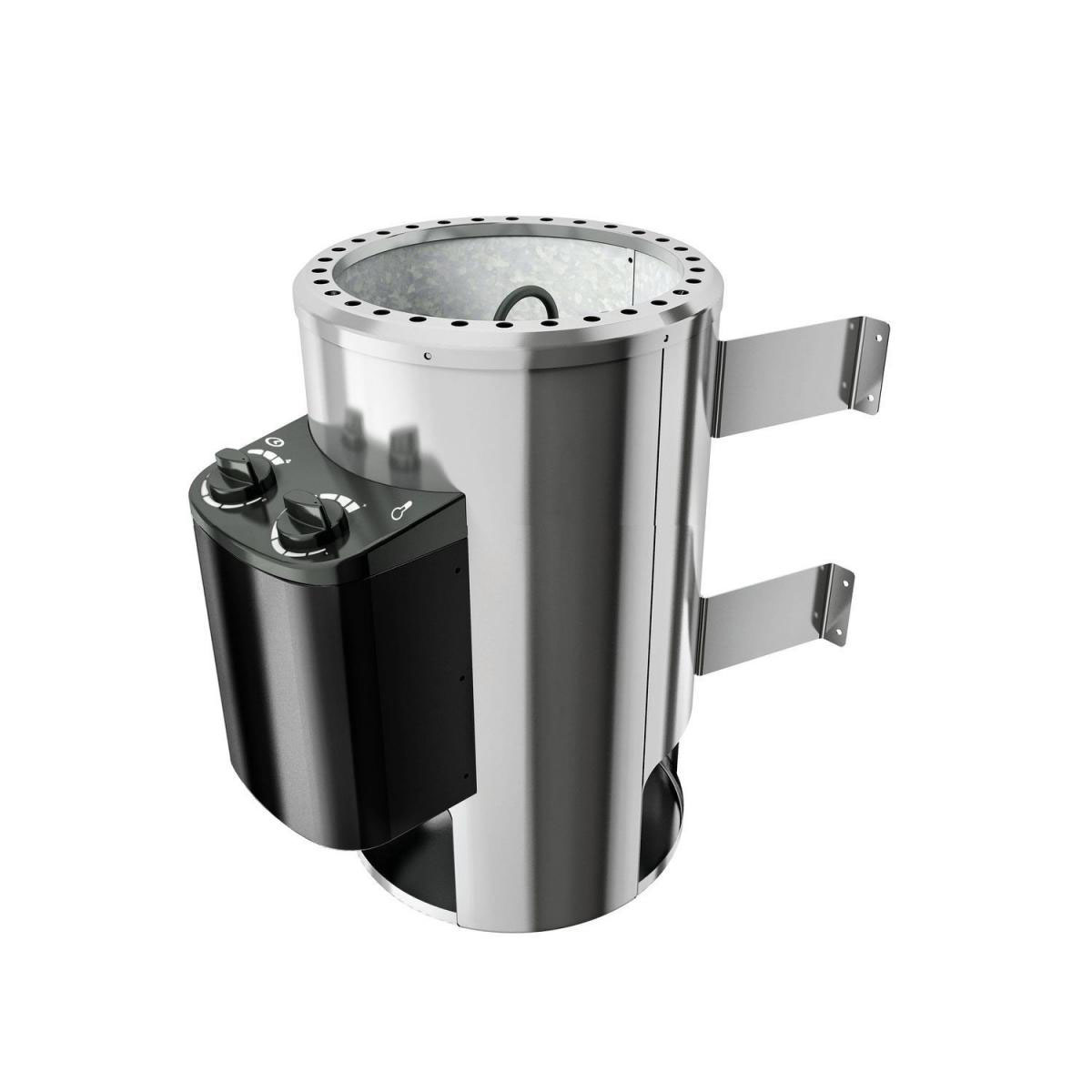 Karibu Sauna Daria Fronteinstieg 3,6 kW Ofen integr Strg kein Kranz Klarglas-Tür Bild 2