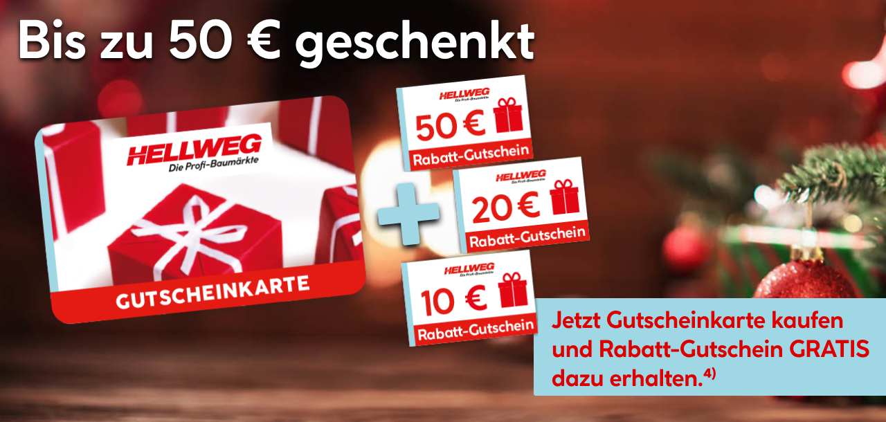 Bis zu 50 Euro geschenkt: Jetzt Gutscheinkarte kaufen und Rabatt-Gutschein GRATIS 