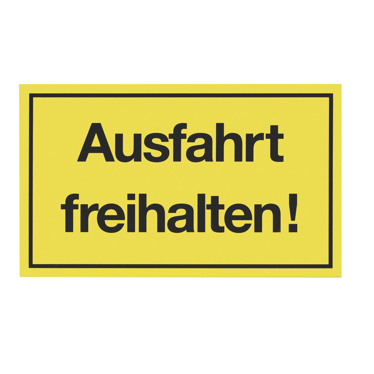 Metafranc Hinweisschild Ausfahrt freihalten Kunststoff gelb