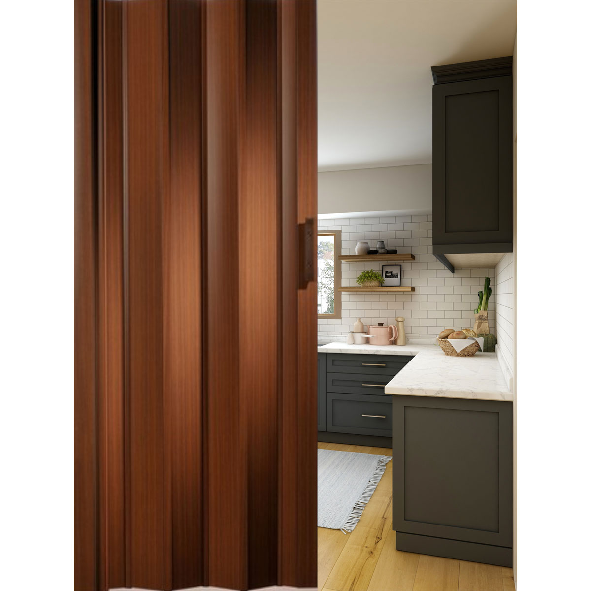 FORTE Kunststoff-Falttür Luciana B 88,5 x H 202 cm Mahagoni Bild 3