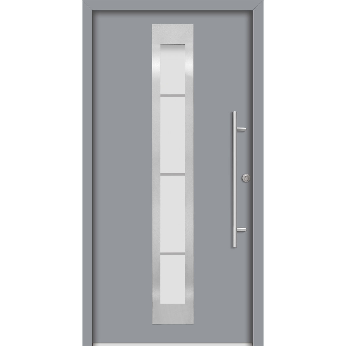 SplenDoor  Premium-Haustür Passivedoor Malmo RC2 energiesparend einbruchsicher grau 110 x 210 cm rechts