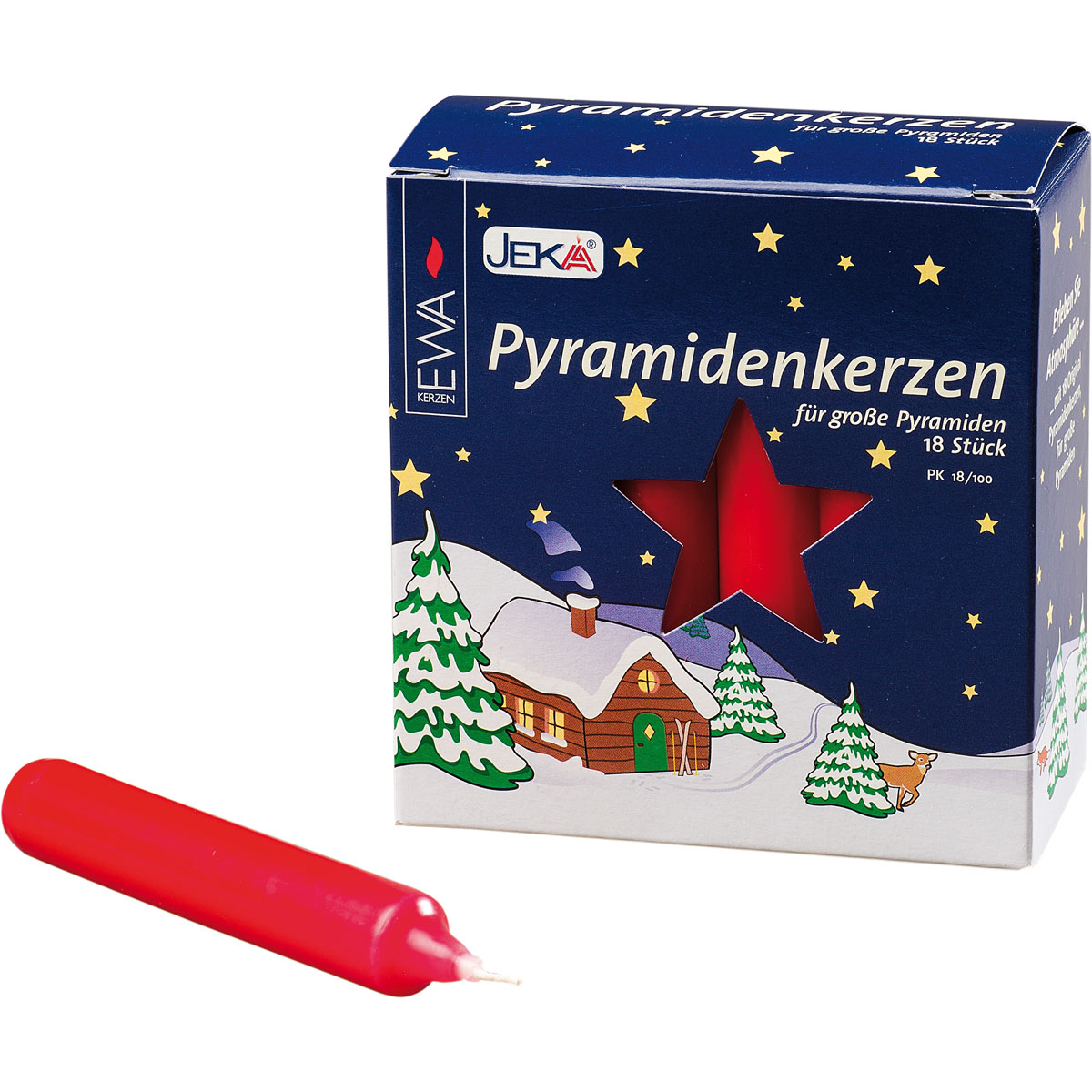 Pyramidenkerzen 18er Pack Rot groß