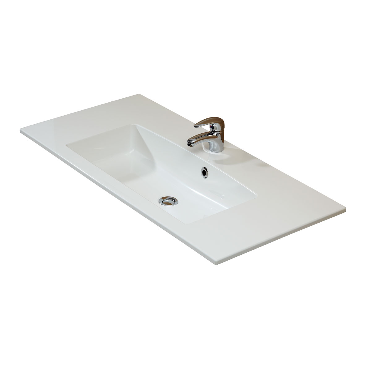 Pelipal Mineralmarmor-Waschtisch Trentino weiß 107 x 1,5 x 20 cm