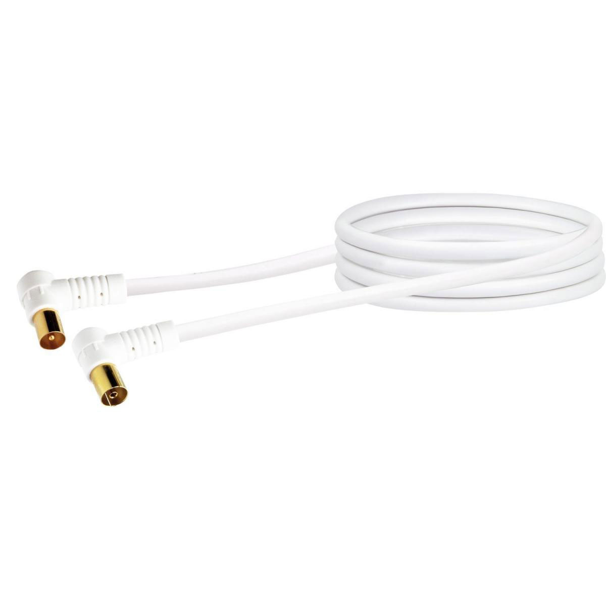 Schwaiger Antennenkabel 90 dB 1,5 m weiß mit Winkelstecker