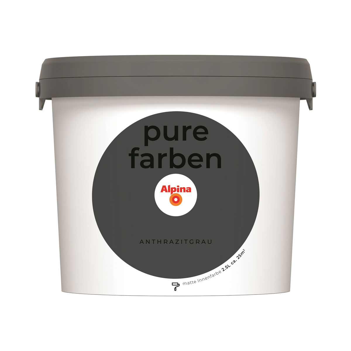 Alpina Innenfarbe pure farben 2,5 L Anthrazitgrau matt