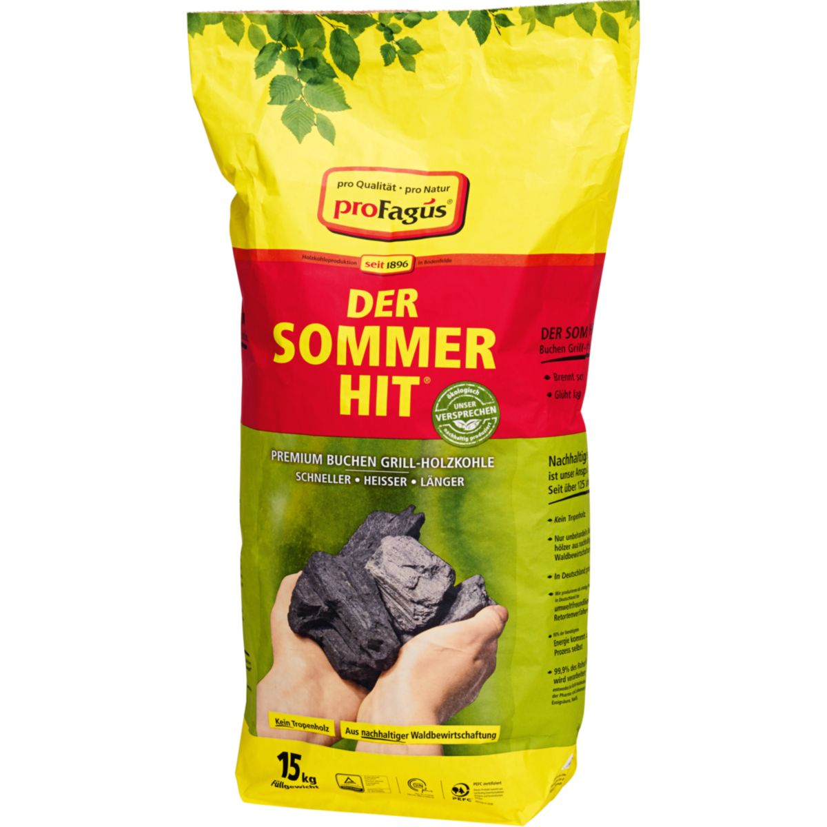 proFagus Holzkohle Der Sommer Hit 15 kg