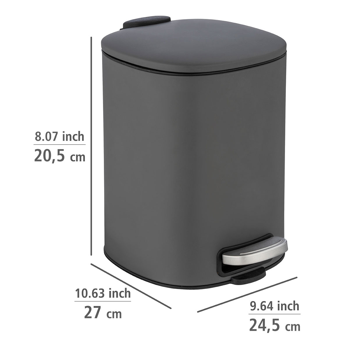 Wenko  Treteimer Alassio Grau 5 L Easy-Close Absenkautomtik Bild 4