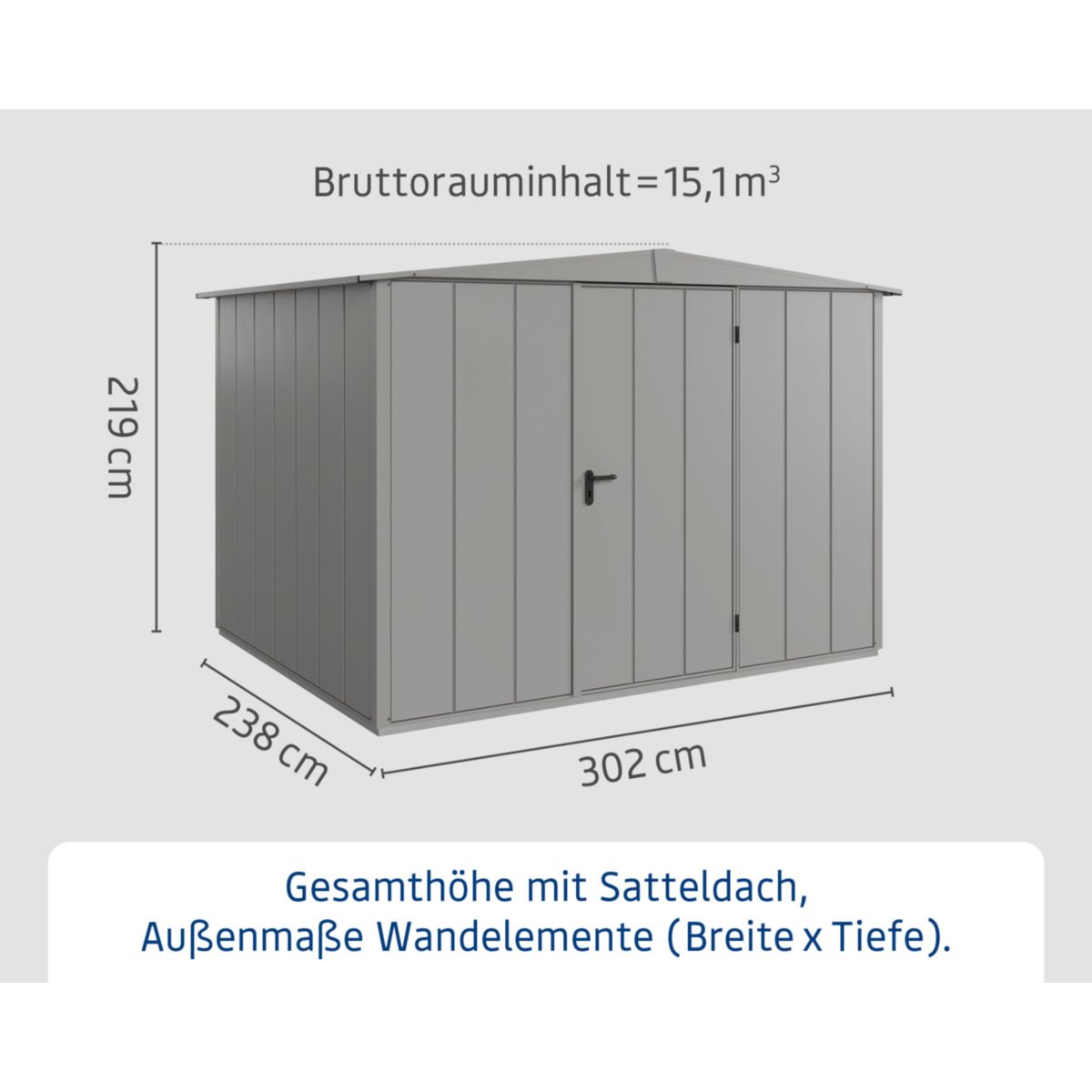 EcoStar  Gerätehaus Elegant-STyp 3RAL9007 1 flg Bild 3