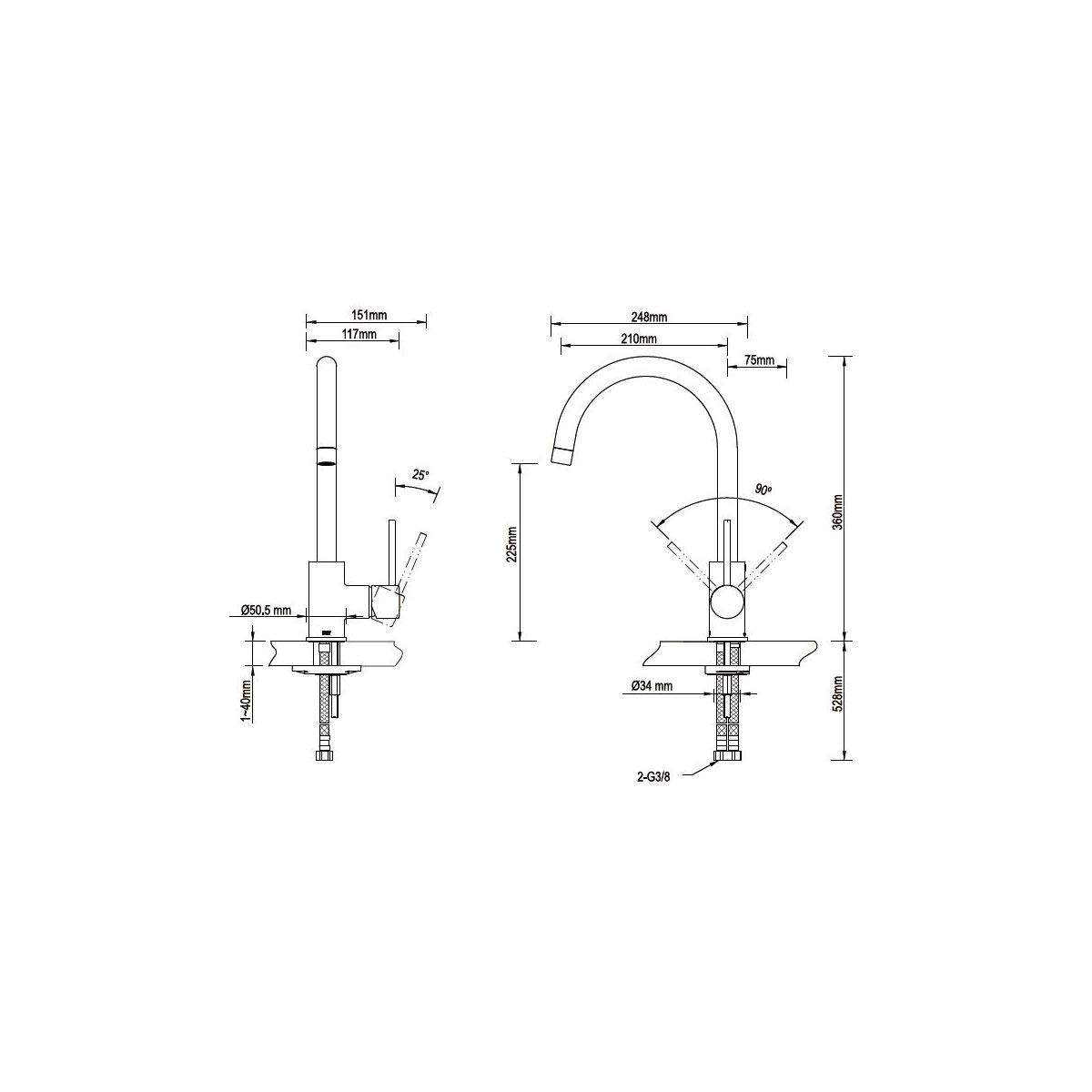 Lenz  Küchenarmatur LIO Edelstahloptik Bild 4