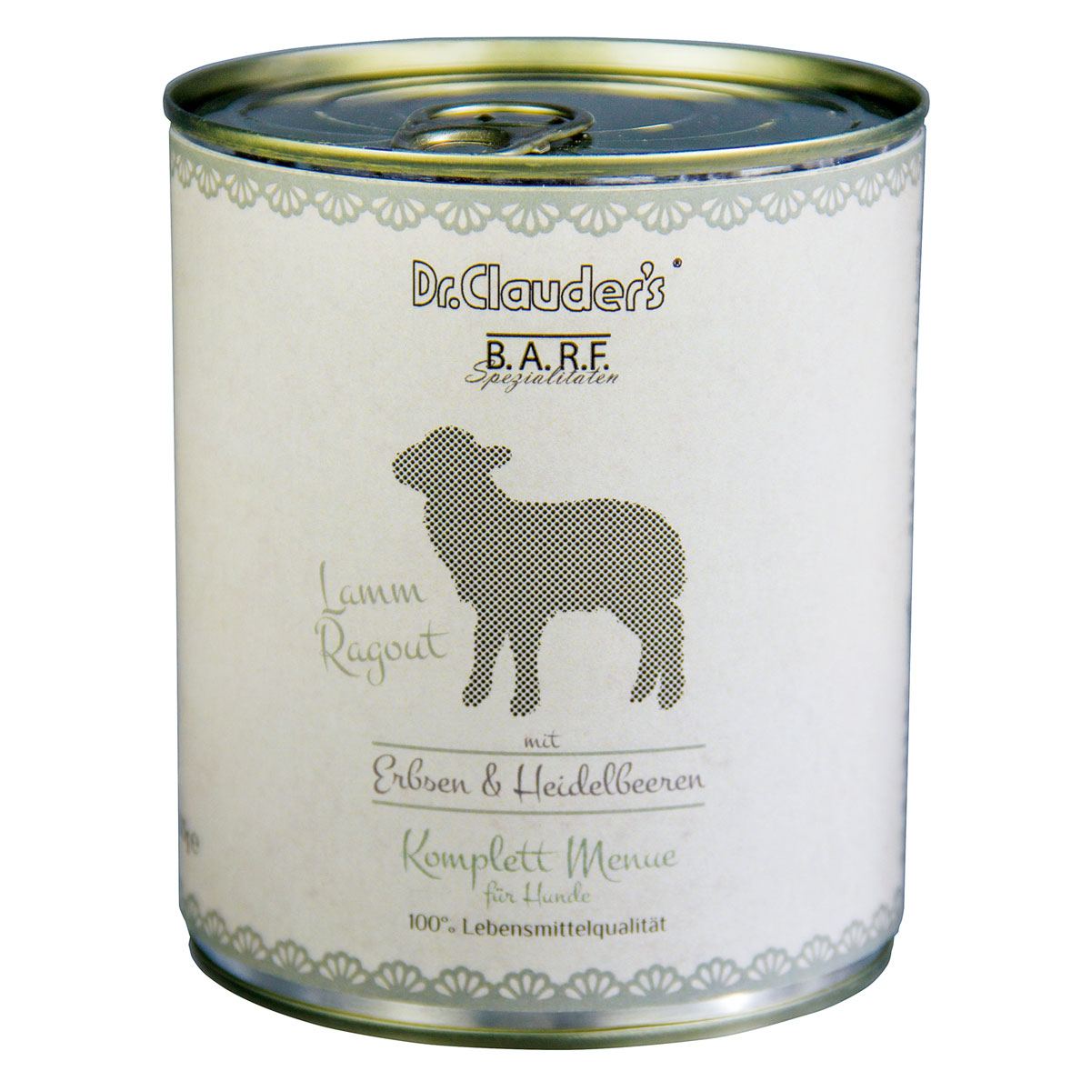 Dr Clauders Komplett Menue Lammragout mit erbsen und Heidelbeeren