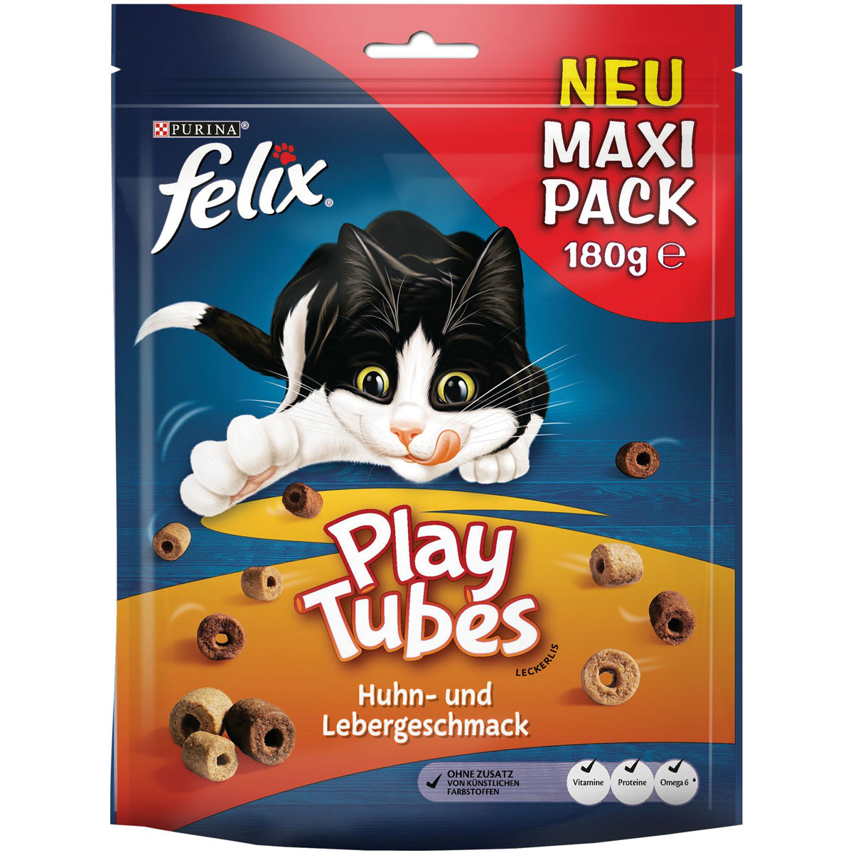 Felix Snack Play Tubes Huhn u Lebergeschmack 180g