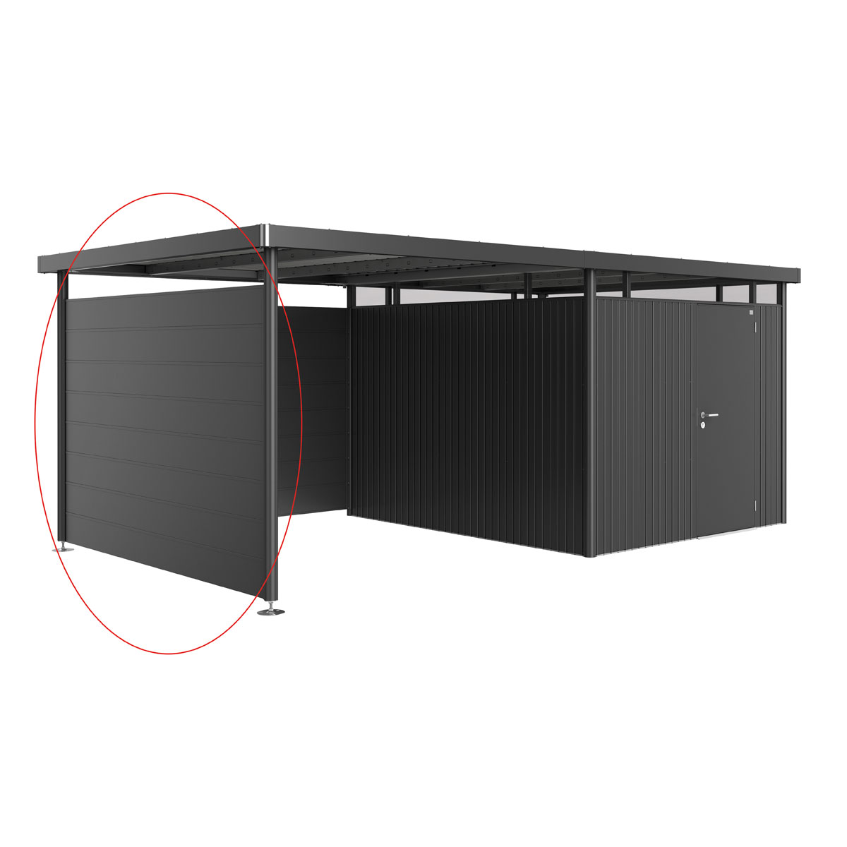 Biohort Seitenwand für Seitendach zu Gerätehaus HighLine H5 dunkelgrau-metallic