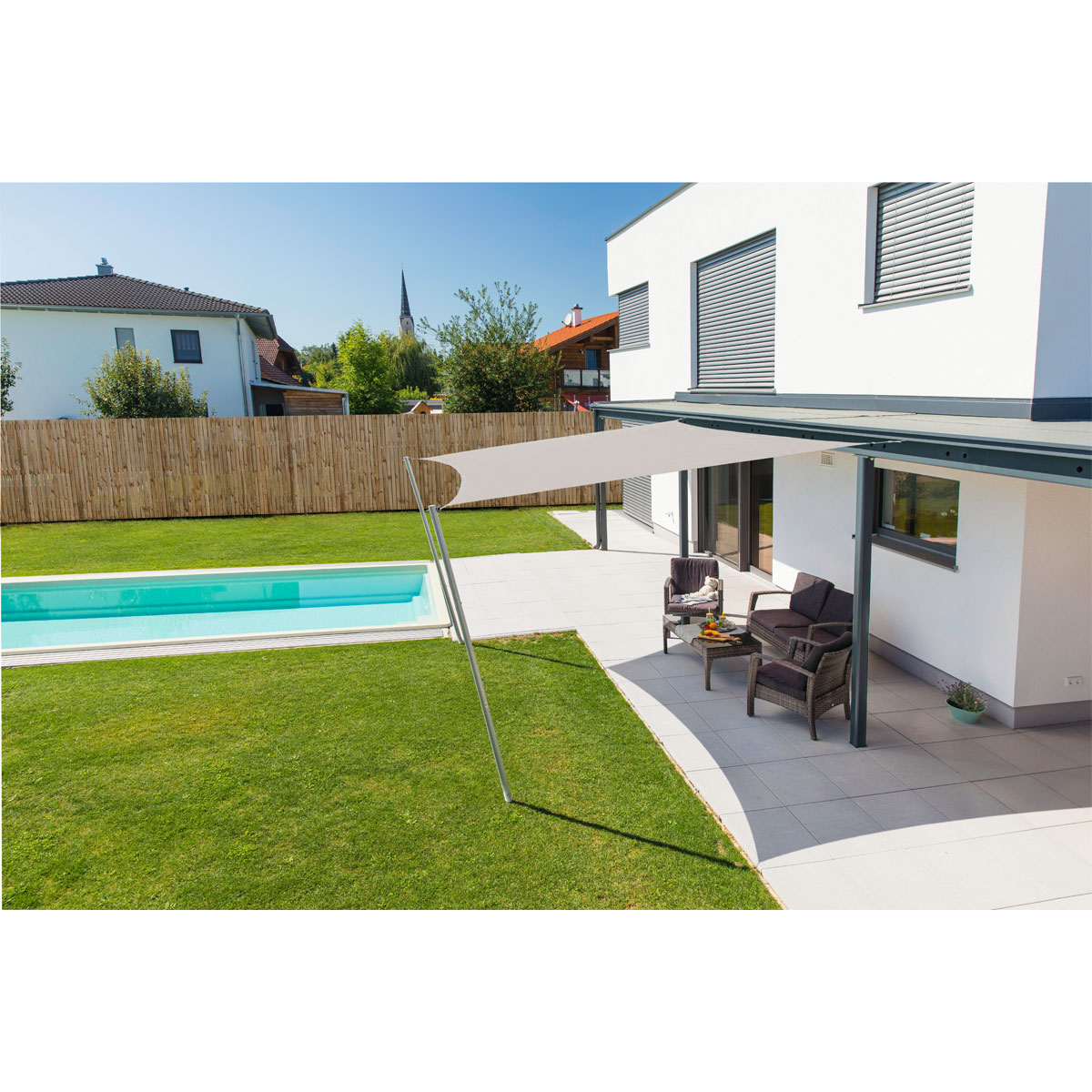 Viereck-Segel Cannes 3 x 3 m grey Bild 3