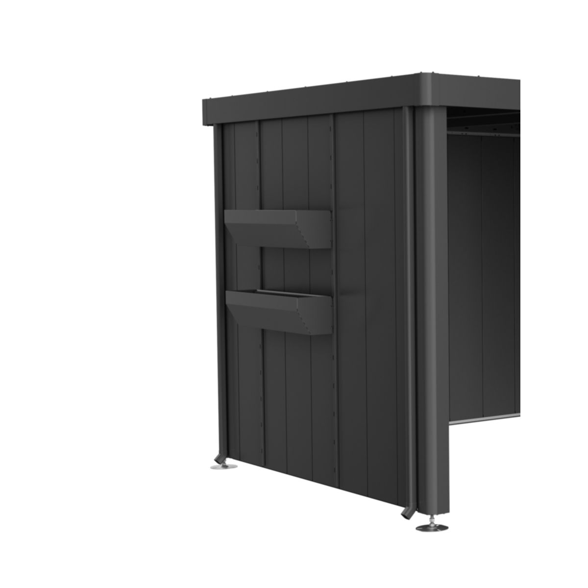 Biohort FloraBoard zu Seitendach Gerätehaus Neo dunkelgrau-metallic