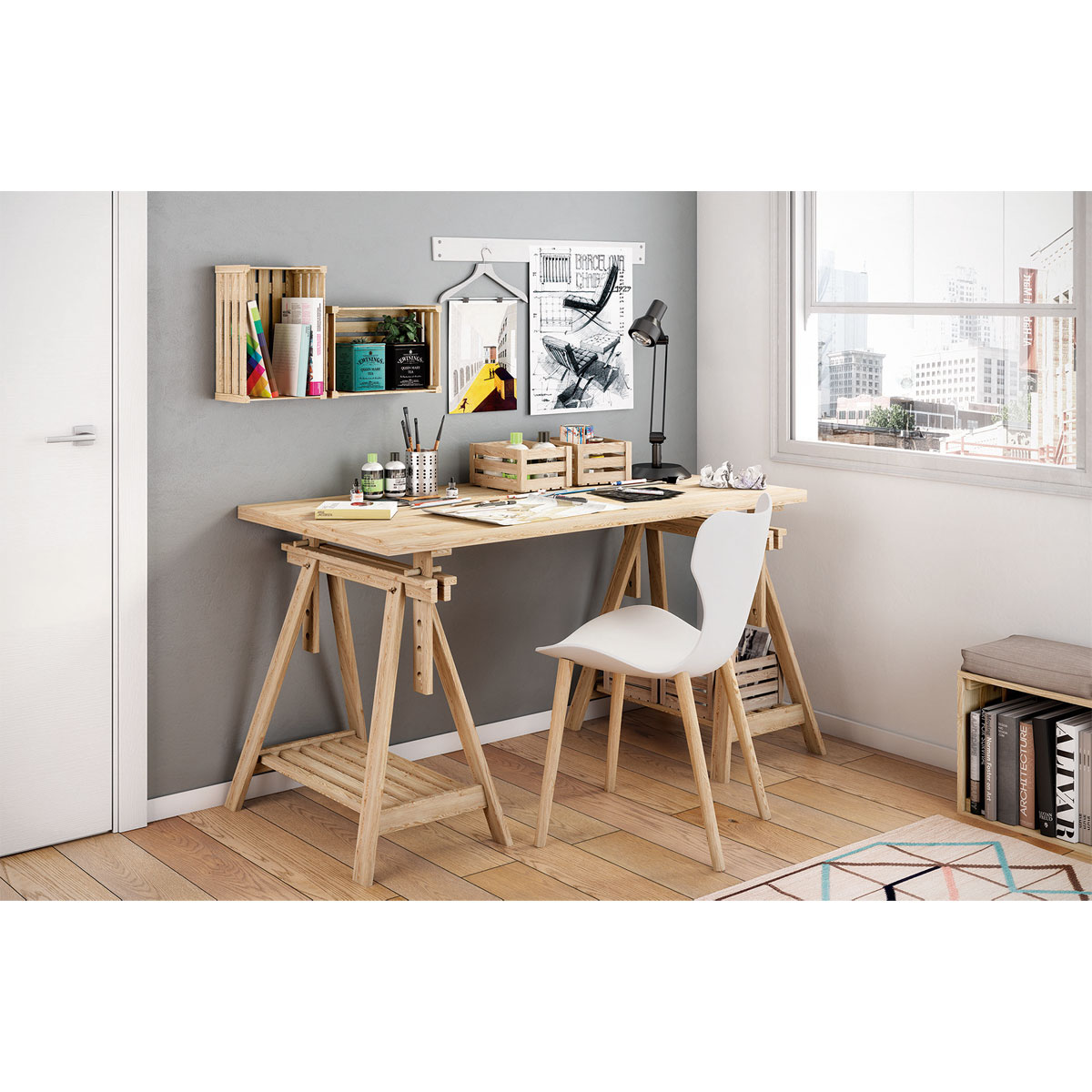 Holzbock ArchiTec natur 98,5 x 70 cm Bild 4