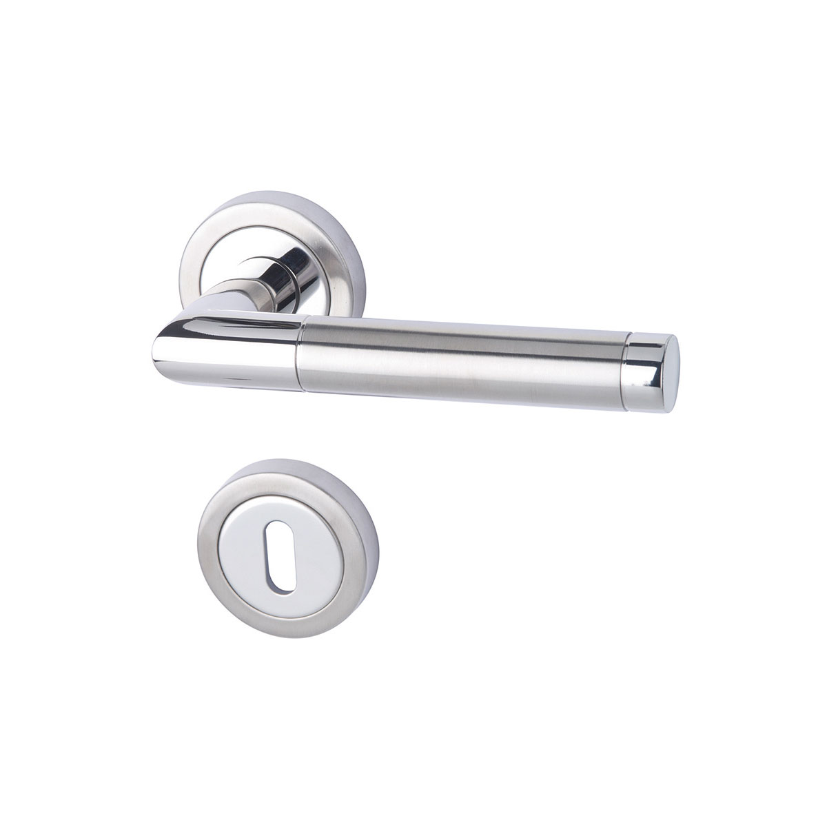 Alpertec Rosettengarnitur Dallas II-R Edelstahl poliert/satiniert BB