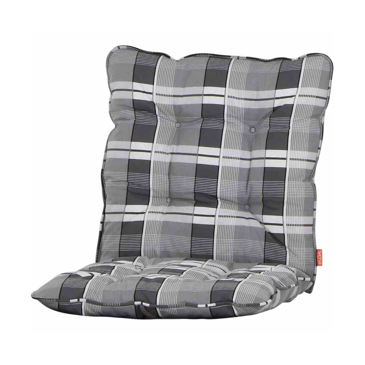 Siena Garden Auflage „Askella“, 88x42x6 cm, für Stuhl, grau kariert