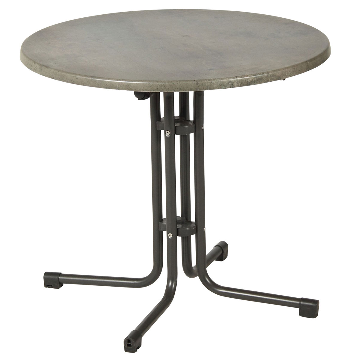 acamp Tisch Piazza Durchmesser 80 cm klappbar anthrazit/cemento