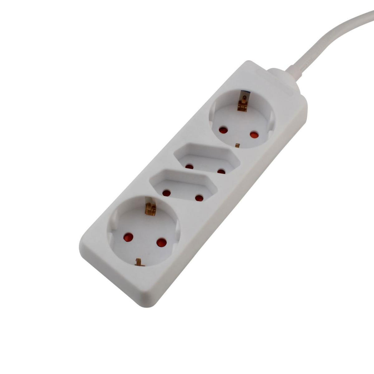 Steckdosenleiste 1,4 m 4-fach weiß