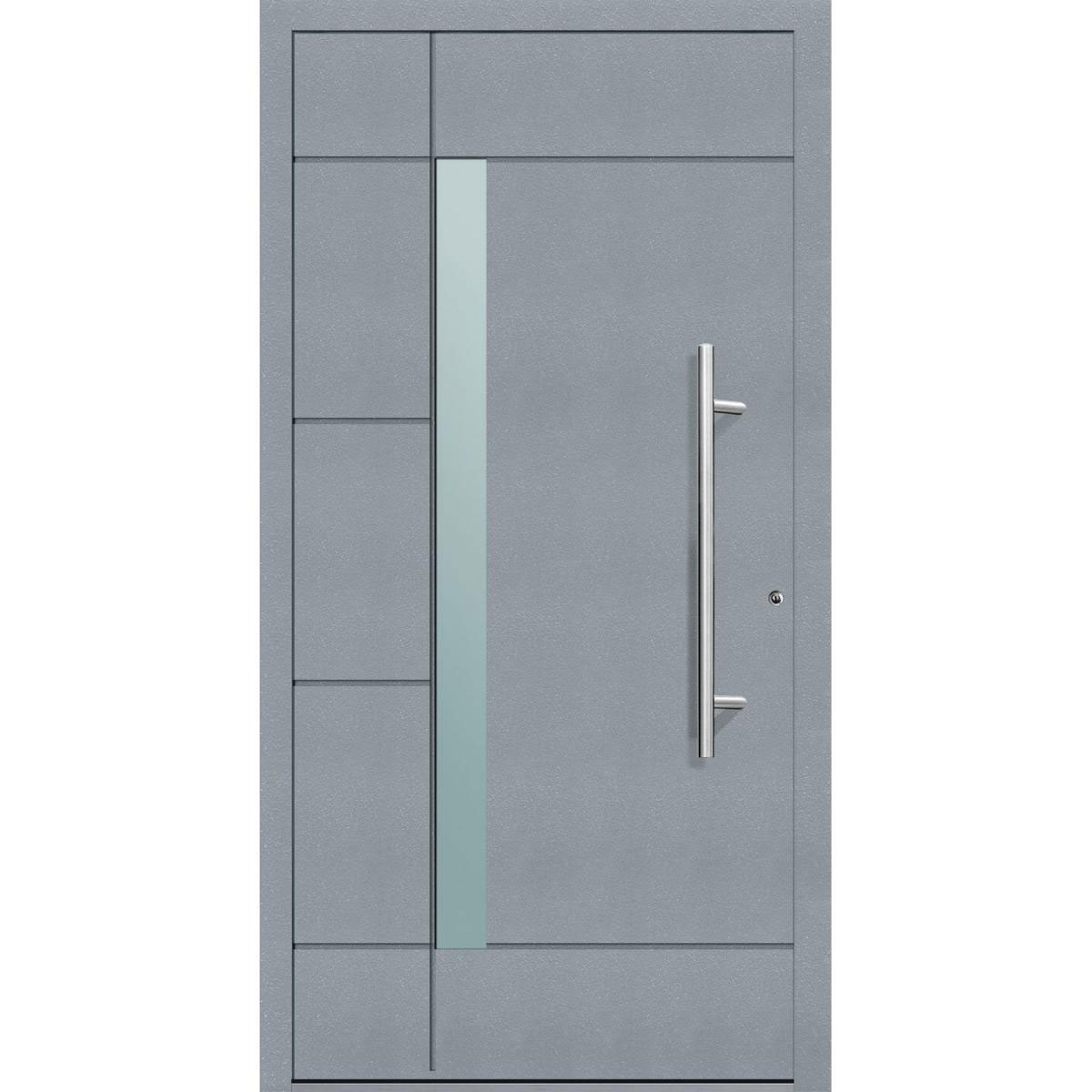 Aluminium Sicherheits-Haustür Vicenza Exklusiv 75 mm grau 100 x 210 cm Anschlag rechts inkl Griffset