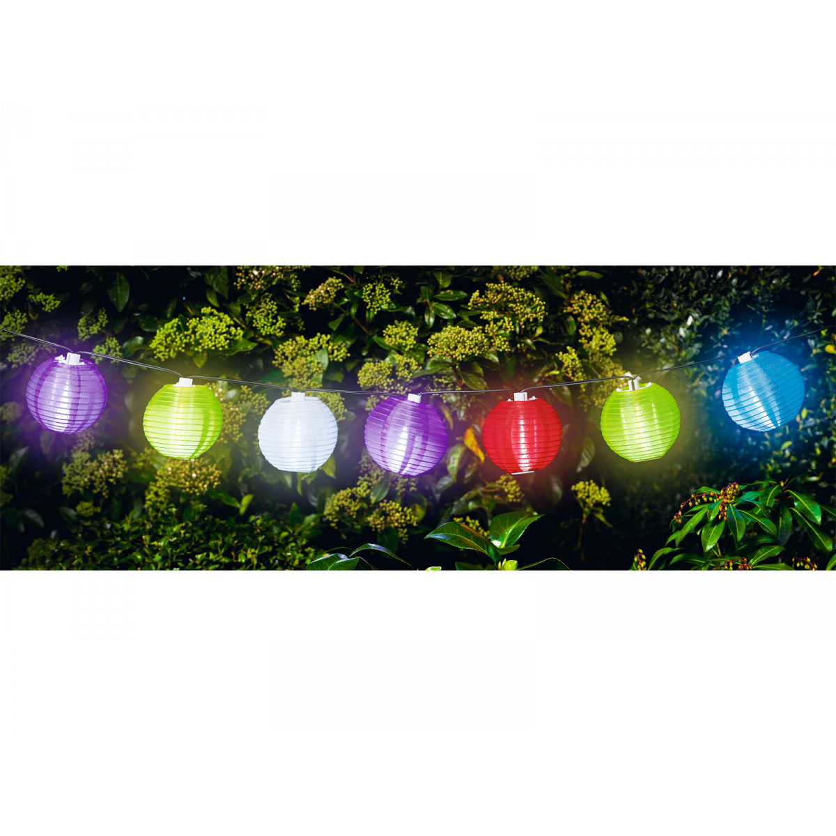 Solar-Lichterkette „Lampions“, mehrfarbig