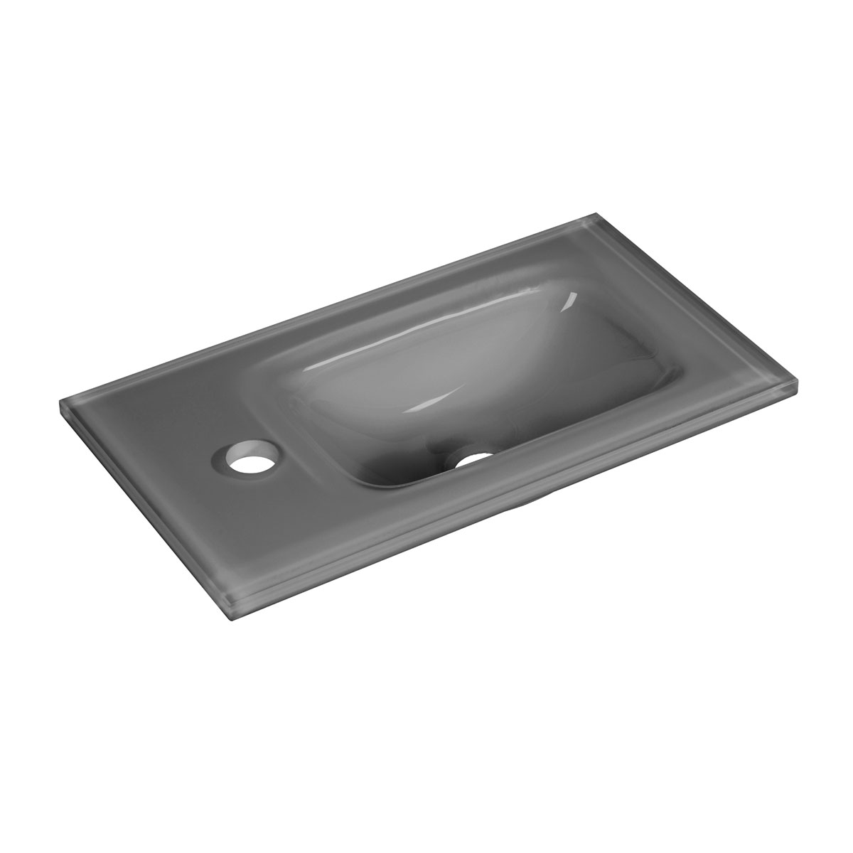Fackelmann  Gäste-WC Glasbecken SBC 450 x 97 x 250 mm Grau links wie rechts verwendbar