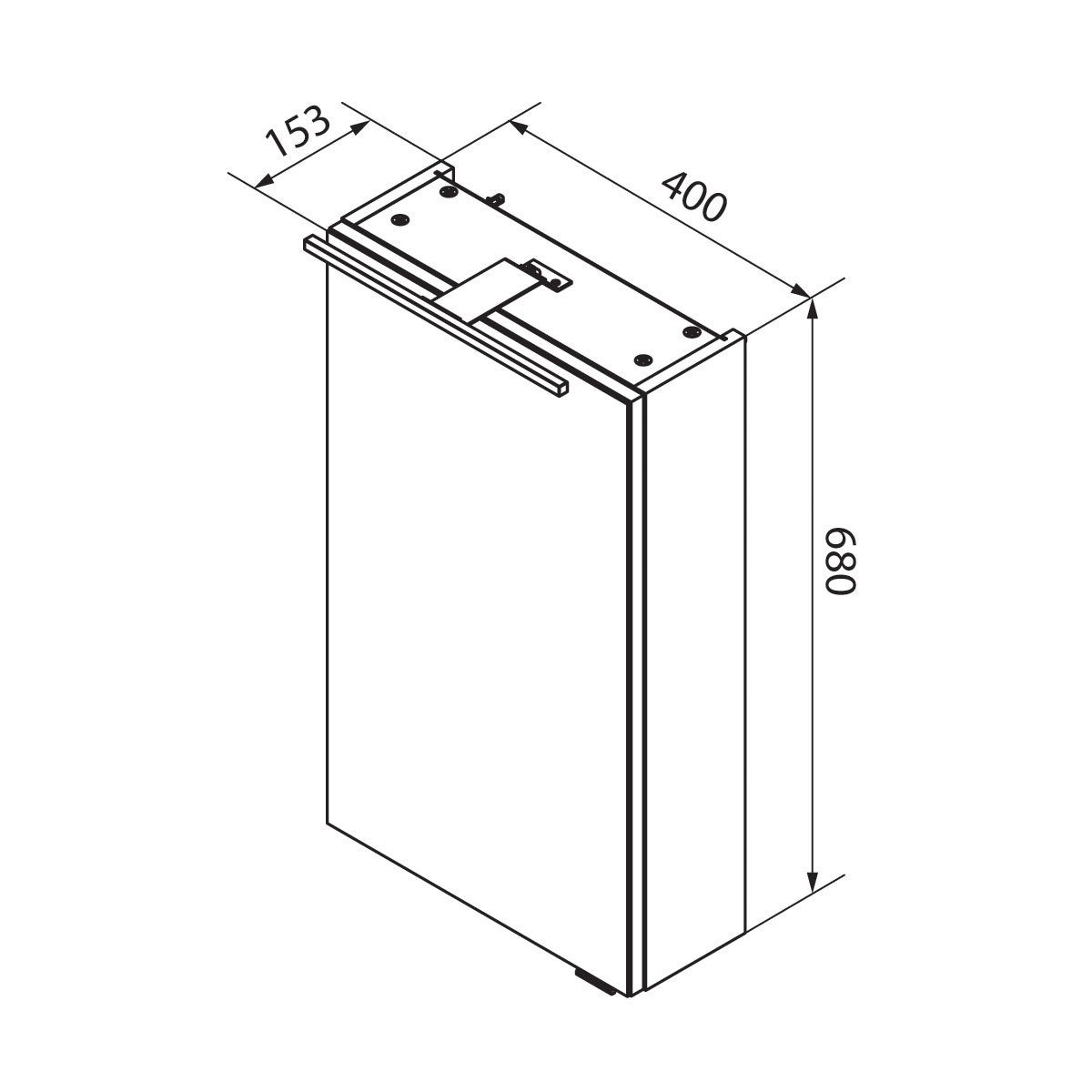Fackelmann  Gäste-WC Spiegelschrank links SBC 400 x 680 x 153 mm Graueiche Bild 5