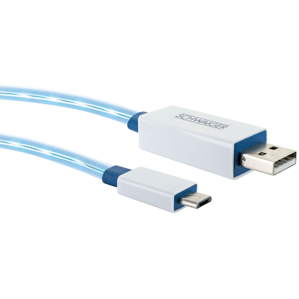Schwaiger Micro-USB-Kabel leuchtend 0,8m weiß Bild 4