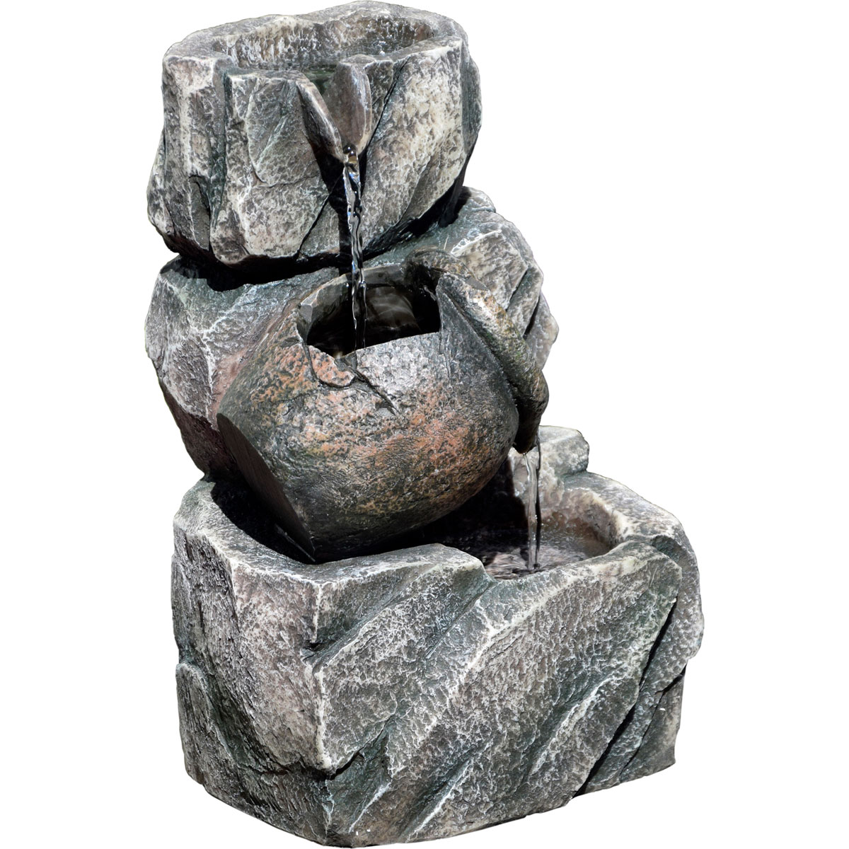 dobar Design-Zimmerbrunnen 16,2 x 27 x 17,2 cm grau Bild 2