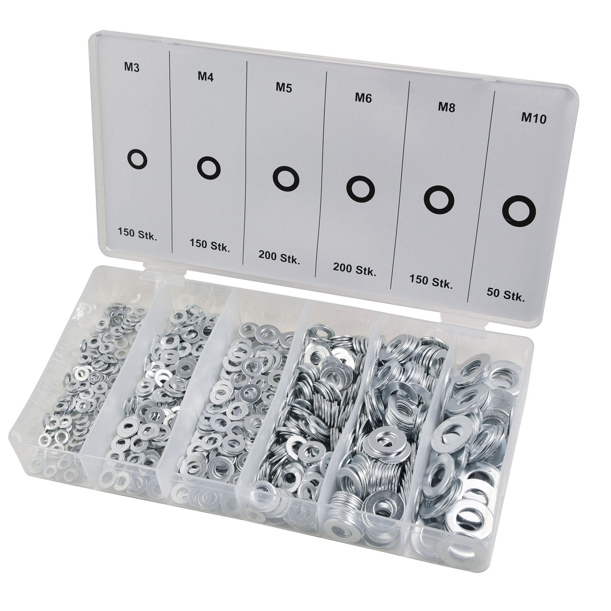 Basic Unterlegscheiben-Set in Box 900-teilig