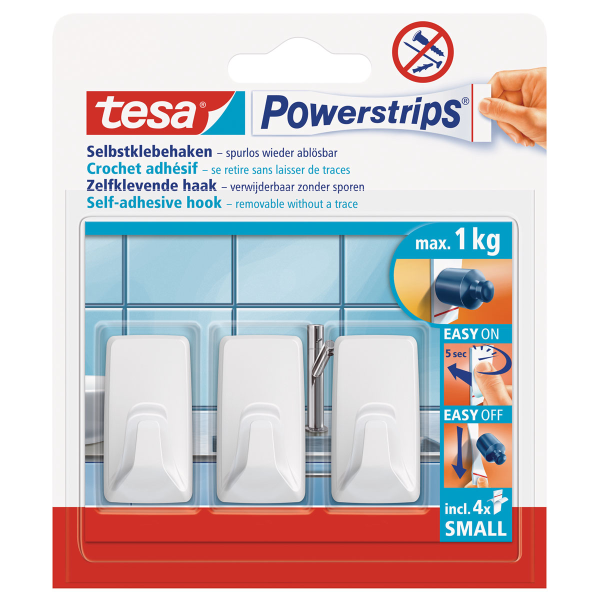 Tesa Haken Powerstrips Small Rechteckig weiß