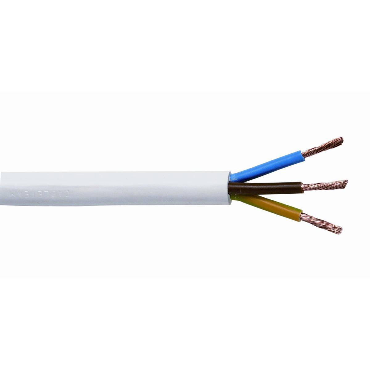 Schlauchleitung H05VV-F 3G 1,5 weiß 5 m