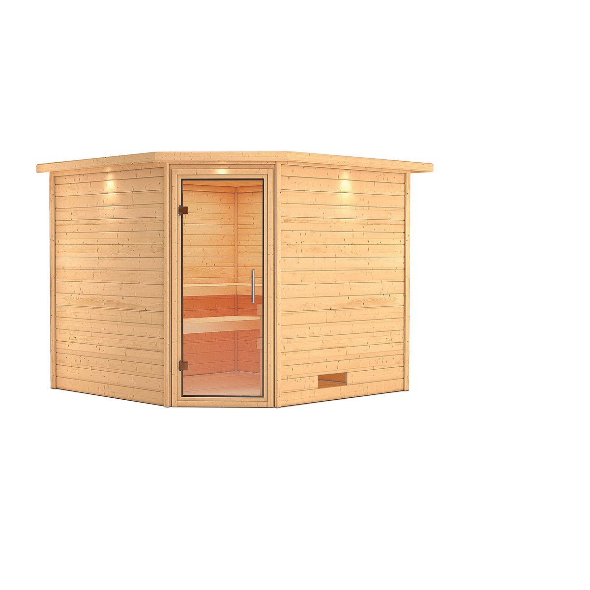 Karibu Sauna Leona mit Dachkranz Bild 4