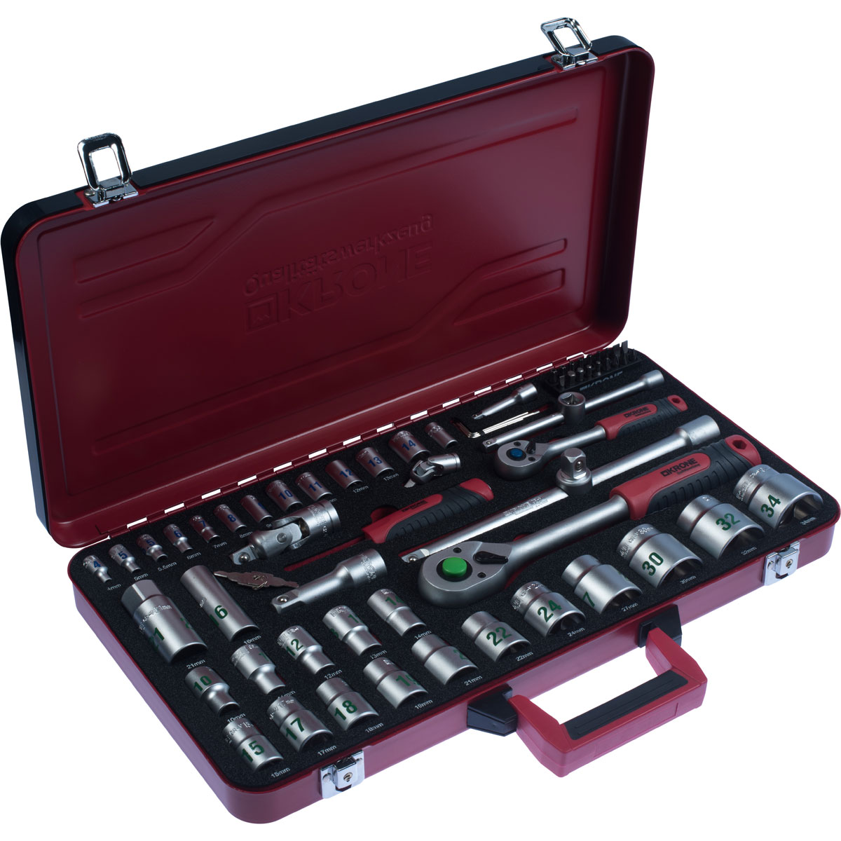 Krone  1/4" und 1/2" Steckschlüssels 64 teilig 