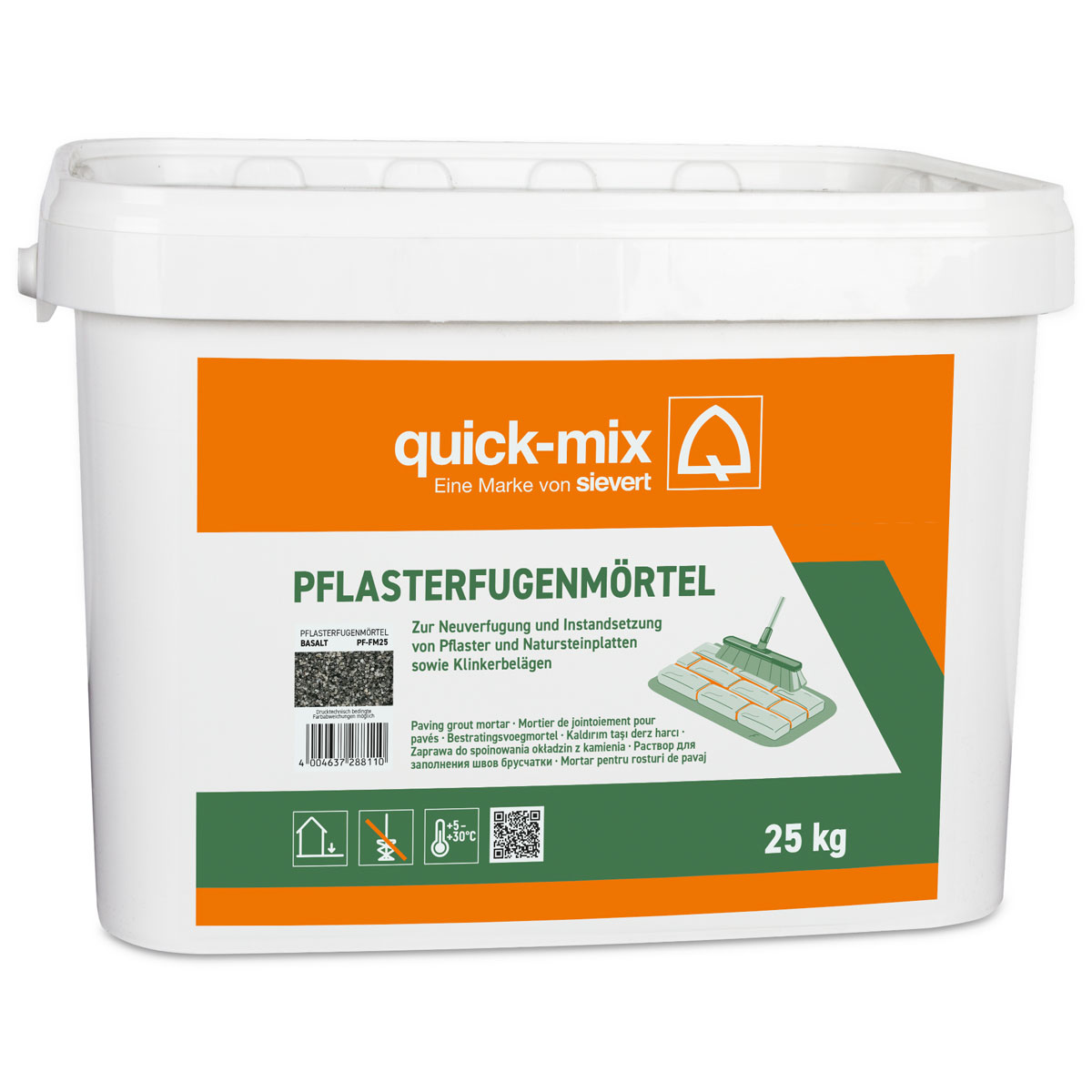 quick-Mix Pflaster-Fugenmörtel 25 kg gebrauchsfertig Farbe basalt
