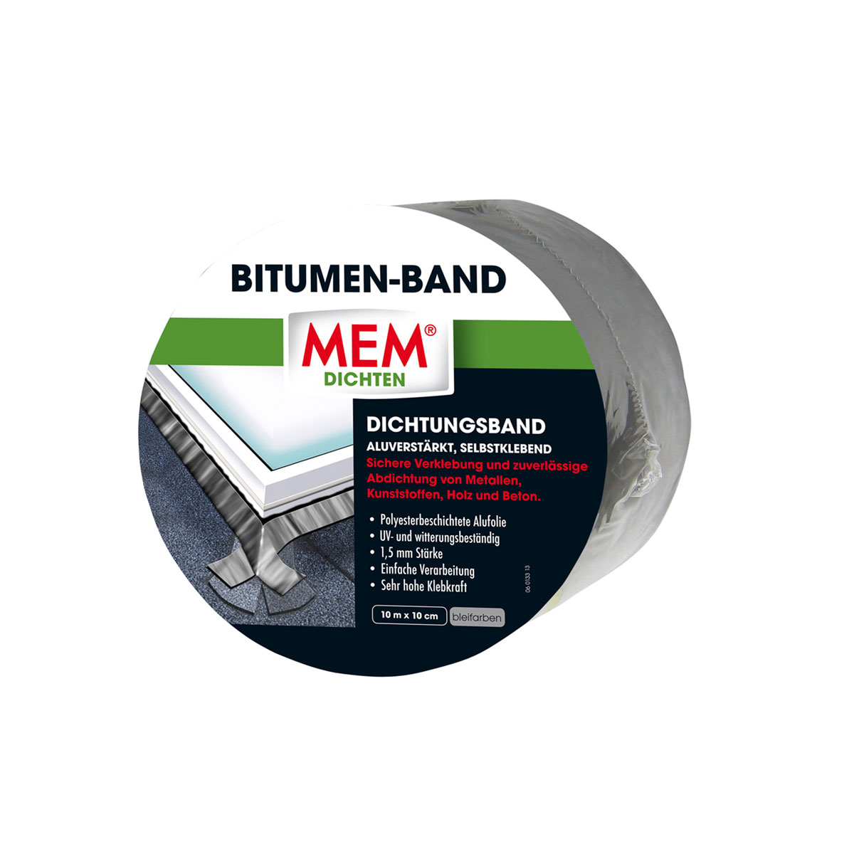 MEM Bitumen-Band bleifarbig 10 cm 1000 cm
