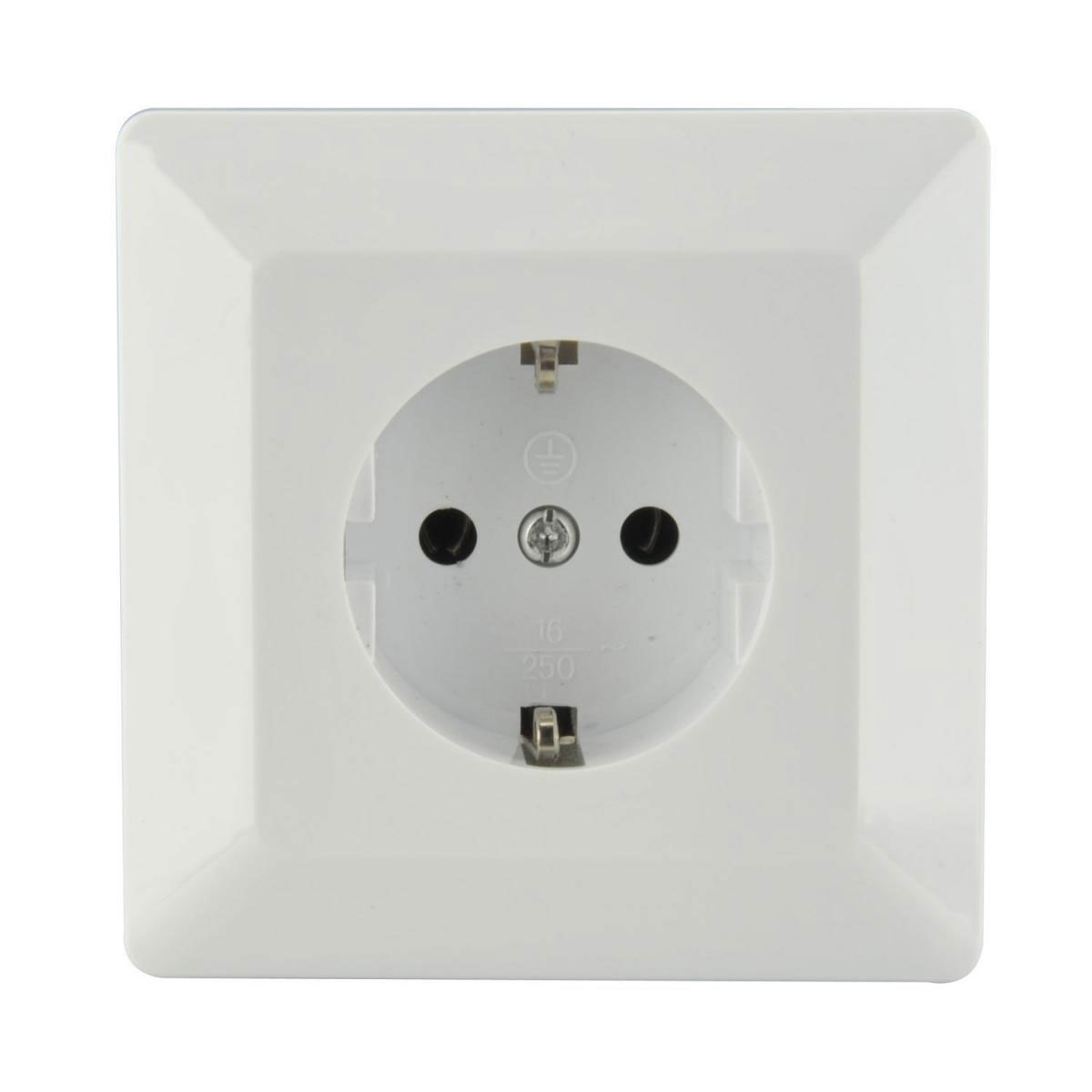 Schutzkontakt-Steckdose Europa 3000 1-fach weiß
