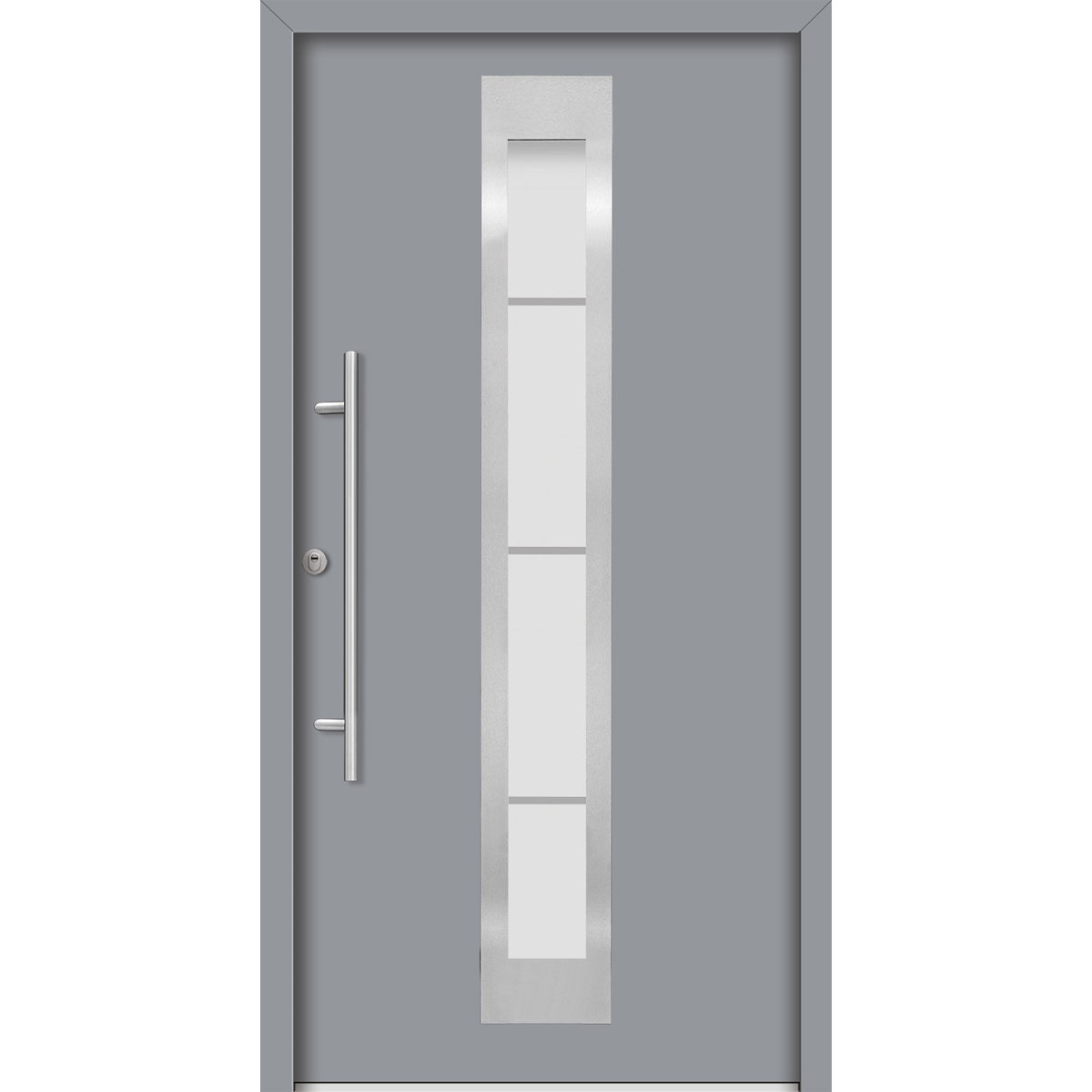 SplenDoor  Premium-Haustür Passivedoor Malmo RC2 energiesparend einbruchsicher grau 100 x 200 cm links