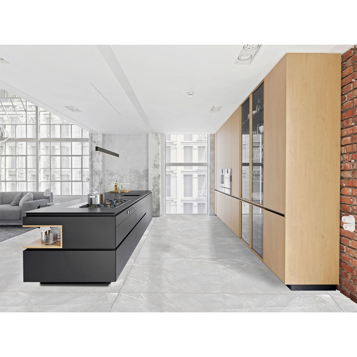 Bodenfliese Armani 60 x 60 cm poliert grau Bild 3