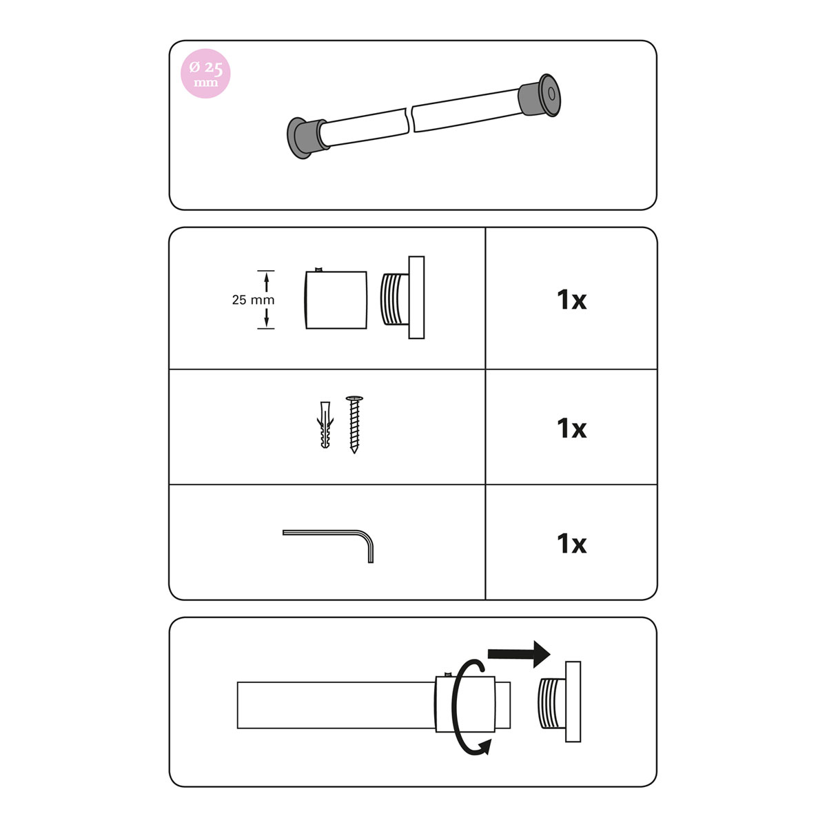 Gardinia Wandlager Windsor für Durchmesser 25 mm bronze Bild 3