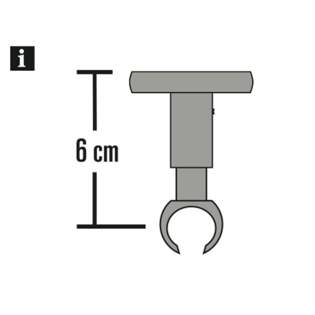 Gardinia Deckenträger Chicago für Durchmesser 20 mm 6 cm titan Bild 2