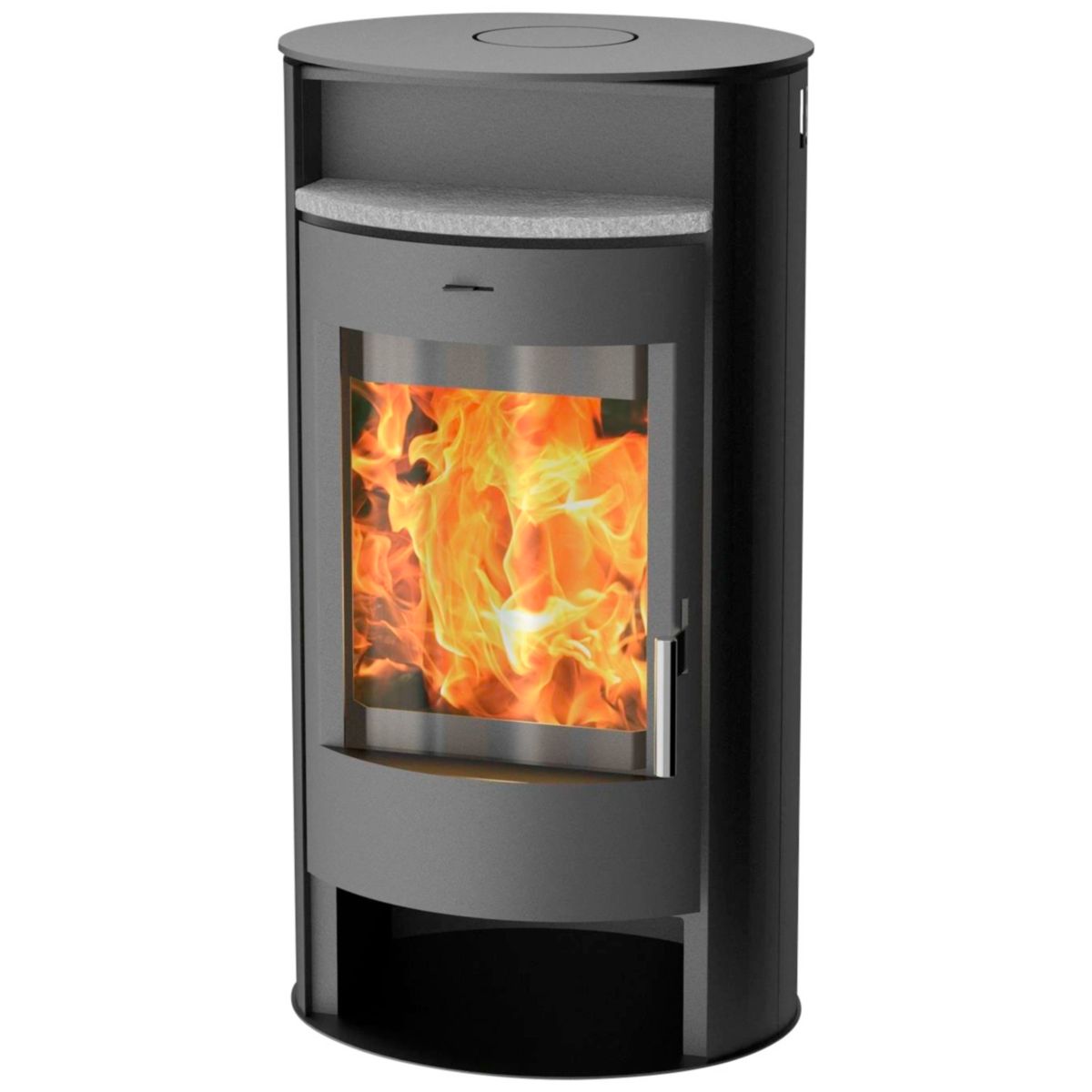 Fireplace Kaminofen Borneo 6kWStahl Anschl. oben 150mm