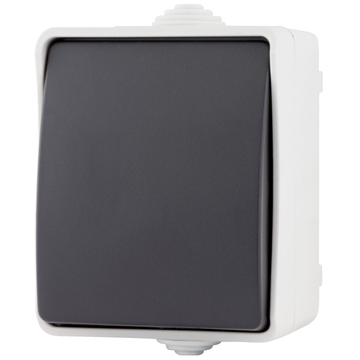 Aufputz-Wechselschalter Basic Feuchtraum grau