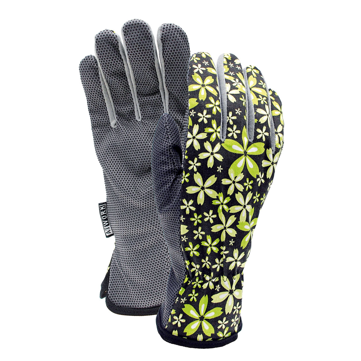 Gartenhandschuh geblümt gelb Größe 8